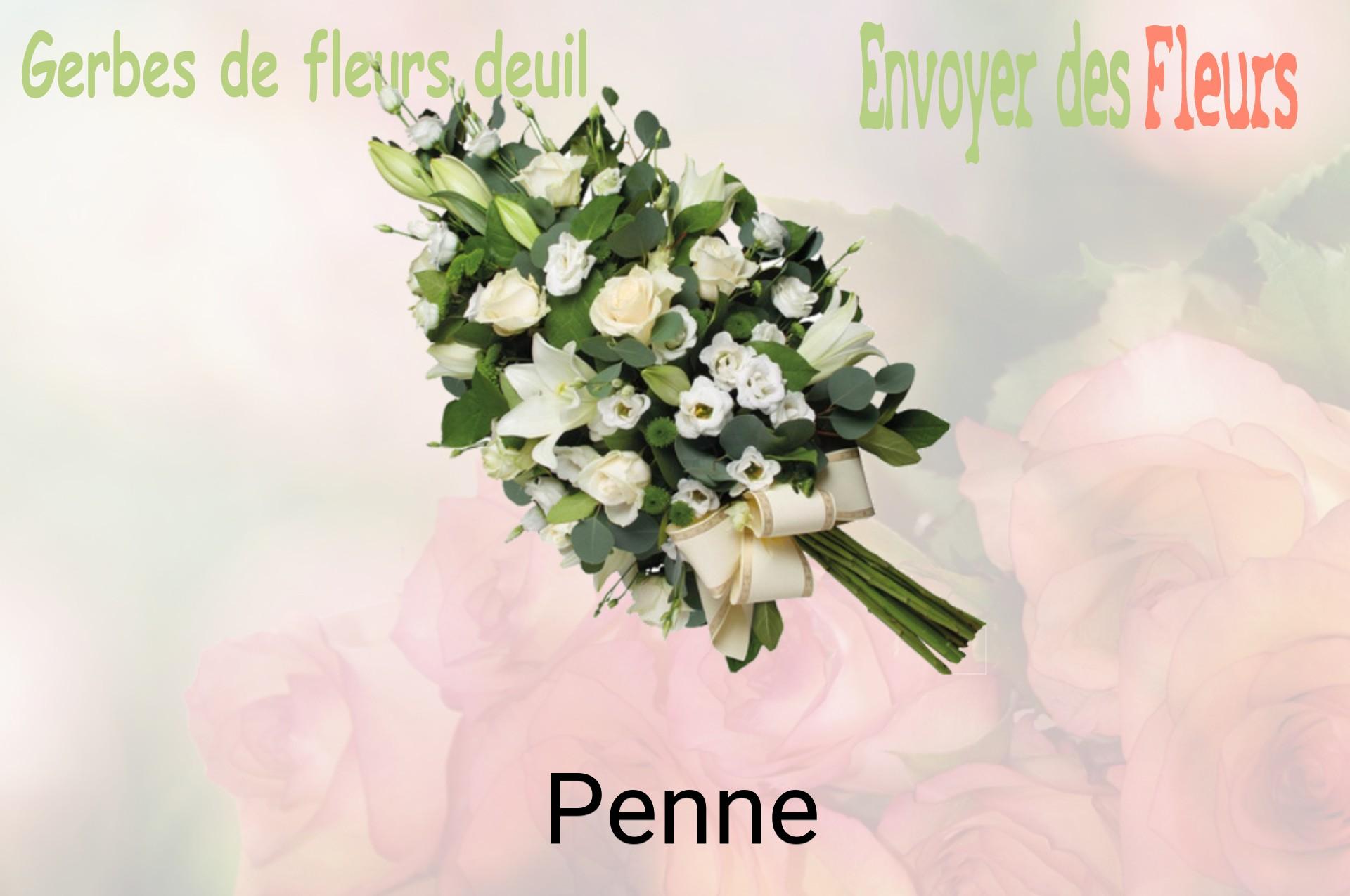 Gerbe de fleurs de deuil livrée à Penne